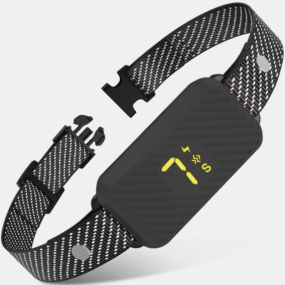Black Electronic Dog Training Collar Receiver with Adjustable Strap